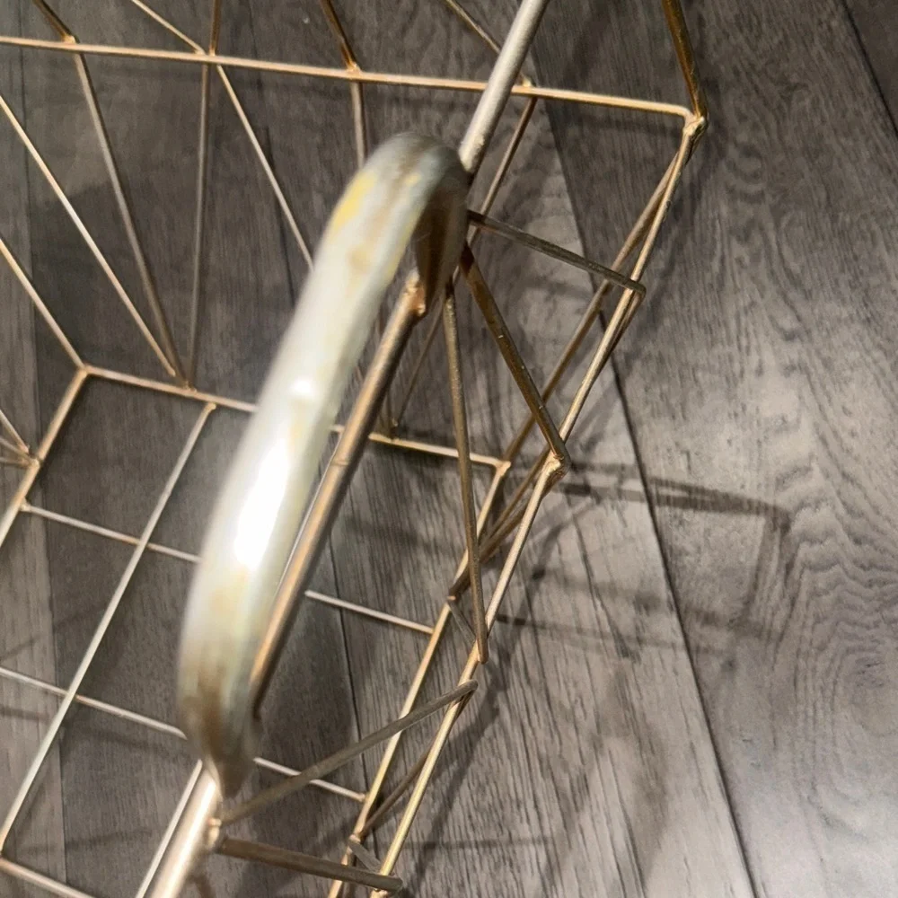 Gold and silver rustic like Wire Storage Basket